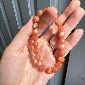 Orange Moonstone Beaded Bracelet